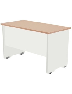 MESA ROCADA WORK  120x60 ESTRUCTURA BLANCO TABLERO ROBLE