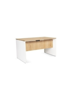MESA ROCADA WORK  140x80 ESTRUCTURA BLANCO TABLERO ROBLE