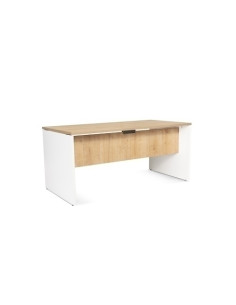 MESA ROCADA WORK  160x80 ESTRUCTURA BLANCO TABLERO ROBLE