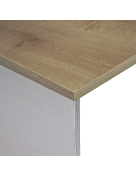 MESA ROCADA WORK 120x60 ESTRUCTURA ALUMINIO TABLERO ROBLE