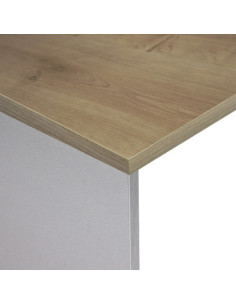 MESA ROCADA WORK 200x80 ESTRUCTURA ALUMINIO TABLERO ROBLE