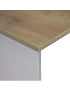 MESA ROCADA WORK ALA 100x60 ESTRUCTURA ALUMINIO TABLERO ROBLE