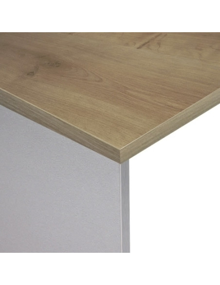 MESA ROCADA WORK ALA 100x60 ESTRUCTURA ALUMINIO TABLERO ROBLE