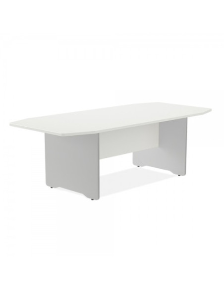 MESA ROCADA MEETING DE JUNTAS 220x100 PIES MELAMINA ALUMINIO TABLERO BLANCO