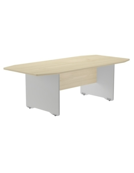 MESA ROCADA MEETING DE JUNTAS 220x100 PIES MELAMINA ALUMINIO TABLERO ROBLE