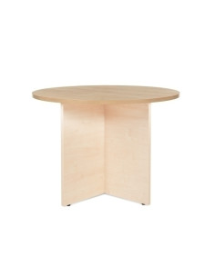 MESA ROCADA MEETING REDONDA DE JUNTAS DIAMETRO 100 cm con PATAS MELAMINA HAYA TABLERO ROBLE