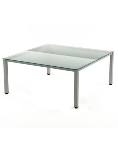 MESA ROCADA EXECUTIVE 160x163 ESTRUCTURA ALUMINIO TABLERO CRISTAL