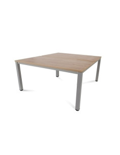 MESA ROCADA EXECUTIVE 160x163 ESTRUCTURA ALUMINIO TABLERO MELAMINA ROBLE