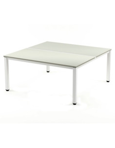 MESA ROCADA EXECUTIVE 160x163 ESTRUCTURA BLANCO TABLERO MELAMINA GRIS