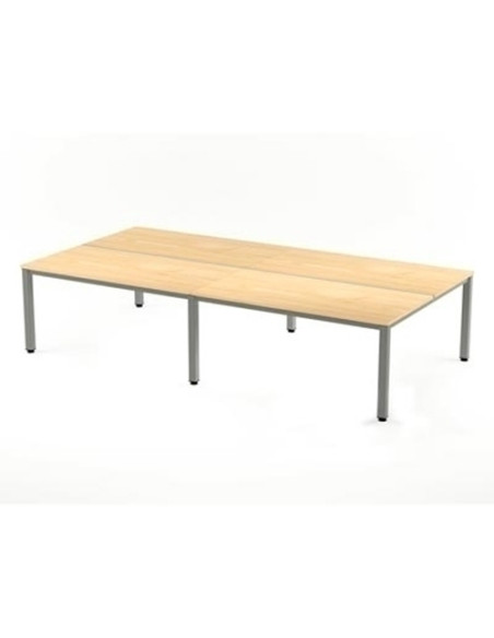 MESA ROCADA EXECUTIVE 163x360 ESTRUCTURA ALUMINIO TABLERO MELAMINA HAYA
