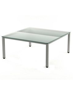 MESA ROCADA EXECUTIVE 180x163 ESTRUCTURA ALUMINIO TABLERO CRISTAL