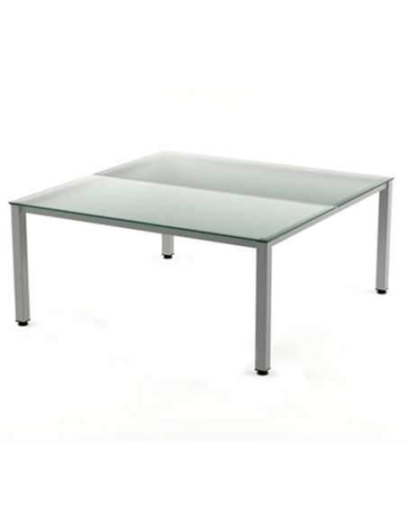 MESA ROCADA EXECUTIVE 180x163 ESTRUCTURA ALUMINIO TABLERO CRISTAL