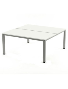 MESA ROCADA EXECUTIVE 180x163 ESTRUCTURA ALUMINIO TABLERO MELAMINA BLANCO