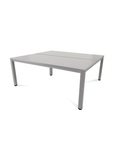 MESA ROCADA EXECUTIVE 180x163 ESTRUCTURA ALUMINIO TABLERO MELAMINA GRIS
