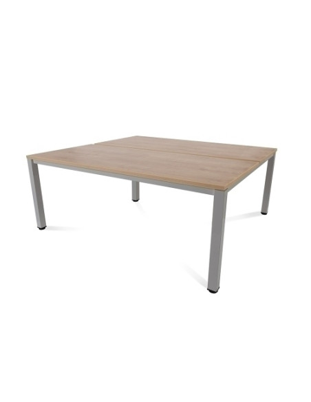 MESA ROCADA EXECUTIVE 180x163 ESTRUCTURA ALUMINIO TABLERO MELAMINA ROBLE