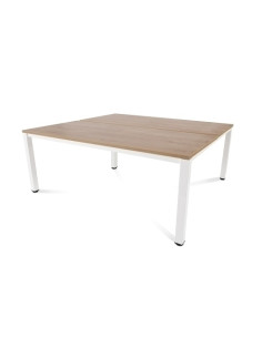MESA ROCADA EXECUTIVE 180x163 ESTRUCTURA BLANCO TABLERO MELAMINA ROBLE