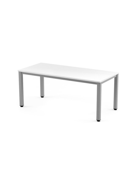 MESA ROCADA EXECUTIVE 180x80 ESTRUCTURA ALUMINIO TABLERO MELAMINA BLANCO