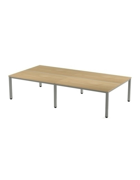MESA ROCADA EXECUTIVE 320x163 ESTRUCTURA ALUMINIO TABLERO MELAMINA ROBLE