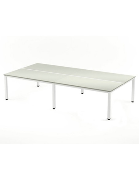 MESA ROCADA EXECUTIVE 320x163 ESTRUCTURA BLANCO TABLERO MELAMINA GRIS
