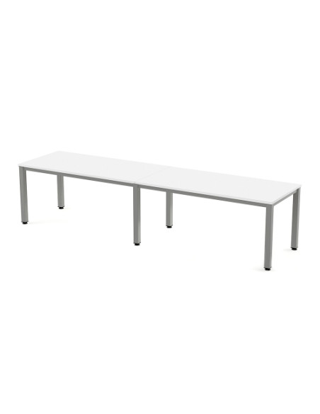 MESA ROCADA EXECUTIVE 320x80 ESTRUCTURA ALUMINIO TABLERO MELAMINA BLANCO