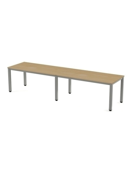 MESA ROCADA EXECUTIVE 320x80 ESTRUCTURA ALUMINIO TABLERO MELAMINA ROBLE