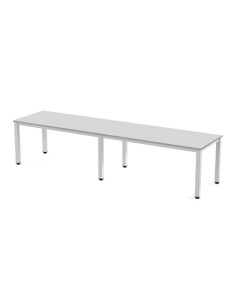 MESA ROCADA EXECUTIVE 320x80 ESTRUCTURA BLANCO TABLERO MELAMINA GRIS