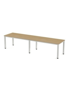 MESA ROCADA EXECUTIVE 320x80 ESTRUCTURA BLANCO TABLERO MELAMINA ROBLE