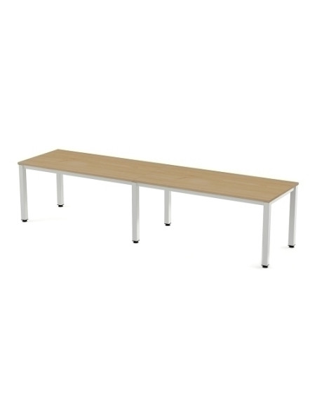 MESA ROCADA EXECUTIVE 320x80 ESTRUCTURA BLANCO TABLERO MELAMINA ROBLE