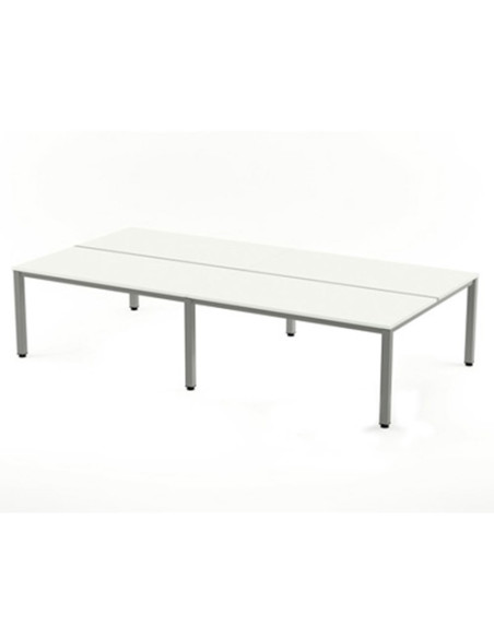 MESA ROCADA EXECUTIVE 360x163 ESTRUCTURA ALUMINIO TABLERO MELAMINA BLANCO