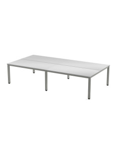 MESA ROCADA EXECUTIVE 360x163 ESTRUCTURA ALUMINIO TABLERO MELAMINA GRIS