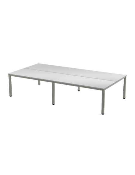 MESA ROCADA EXECUTIVE 360x163 ESTRUCTURA ALUMINIO TABLERO MELAMINA GRIS