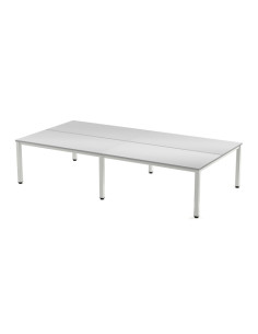 MESA ROCADA EXECUTIVE 360x163 ESTRUCTURA BLANCO TABLERO MELAMINA GRIS
