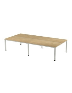 MESA ROCADA EXECUTIVE 360x163 ESTRUCTURA BLANCO TABLERO MELAMINA ROBLE