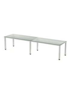 MESA ROCADA EXECUTIVE 360x80 ESTRUCTURA BLANCO TABLERO CRISTAL