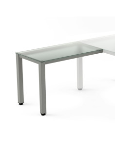 MESA ROCADA EXECUTIVE ALA 100x60 ESTRUCTURA ALUMINIO TABLERO CRISTAL
