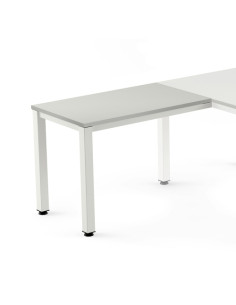 MESA ROCADA EXECUTIVE ALA 100x60 ESTRUCTURA BLANCO TABLERO MELAMINA GRIS