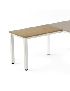 MESA ROCADA EXECUTIVE ALA 100x60 ESTRUCTURA BLANCO TABLERO MELAMINA ROBLE