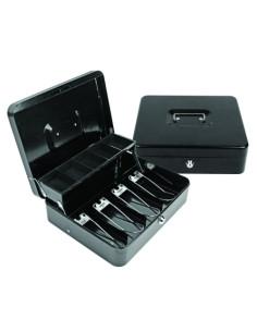 CAJA DE CAUDALES FOROFIS 30x24x9 cm  2 PISOS NEGRO