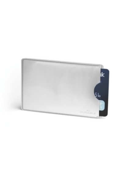 FUNDA TARJETAS DURABLE RFID PLATA BOLSA de 3