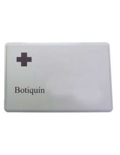 BOTIQUIN OUTAS PORTABLE PLASTICO GRIS esparadrapo 3 vendajes compresivos compresa para quemados 60x80 compresa para quemados 35x
