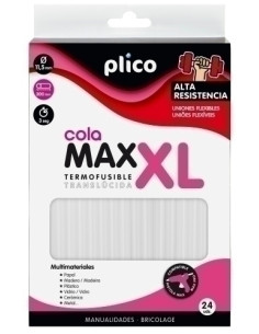 COLA TERMOFUSIBLE en BARRA PLICO MAX-XL Ø 115mm x 200mm ALTA RESISTENCIA CAJA de 24