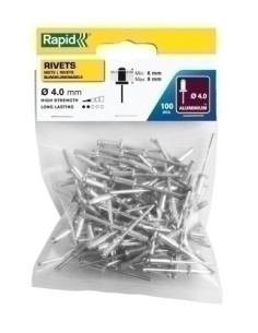 REMACHES RAPID REMACHADORA ø4 12 mm ALUMINIO caja de 100