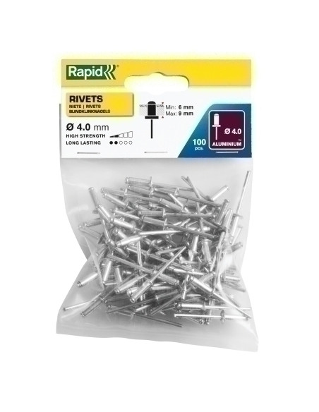 REMACHES RAPID REMACHADORA ø4 12 mm ALUMINIO caja de 100