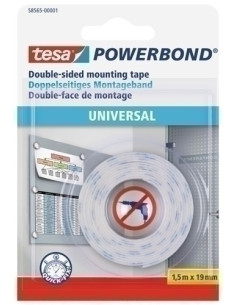 CINTA ADHESIVA DOBLE CARA TESA POWERBOND rollo 15x19 UNIVERSAL