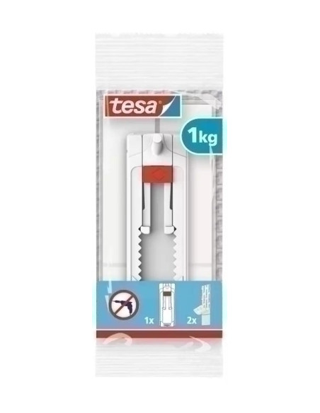 CLAVO ADHESIVO TESA AJUSTABLE PARA PAREDES PINTADAS Y YESO 1 Kg Blister de 1