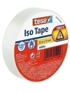 CINTA AISLANTE TESA PVC rollo 20x19 BLANCO
