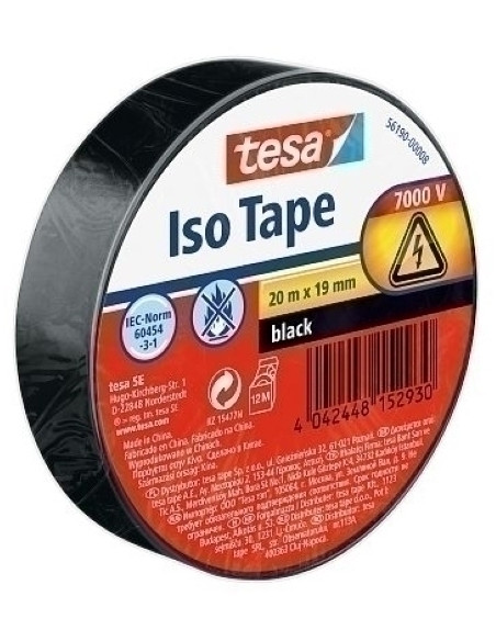 CINTA AISLANTE TESA PVC rollo 20x19 NEGRO