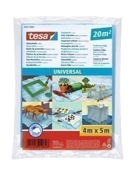 PLASTICO TESA DE CUBRICION UNIVERSAL TRANSPARENTE 4x5 METROS