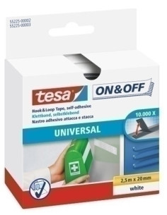 CINTA VELCRO TESA ON&OFF rollo 25x20 BLANCO