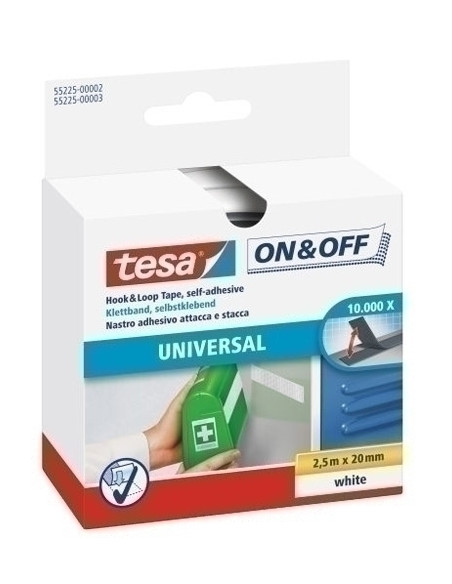CINTA VELCRO TESA ON&OFF rollo 25x20 BLANCO